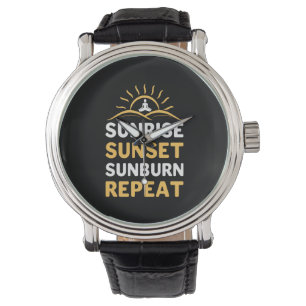 Reloj De Pulsera Yoga Lover   Yoga Sunrise Sunset Sunburn Repeat