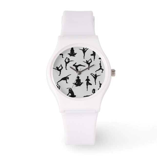 RELOJ DE PULSERA YOGA WOMEN POSES (GRIS) WATCH (Anverso)