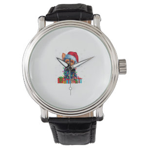 Reloj De Pulsera Yorkie Dog Ugly Xmas ilumina Santa Hat Yorkie Dog