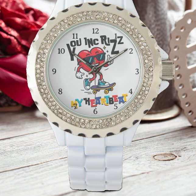 Reloj De Pulsera You Inc Rizz my Heartbeat - Cute skateboard heart (Subido por el creador)