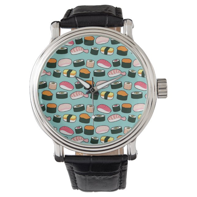 Reloj De Pulsera Yummy Sushi Fun Patrón Ilustrado (Anverso)