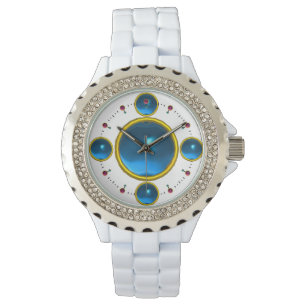 Reloj De Pulsera Zafiro azul dorado DIGITAL GEM STONE