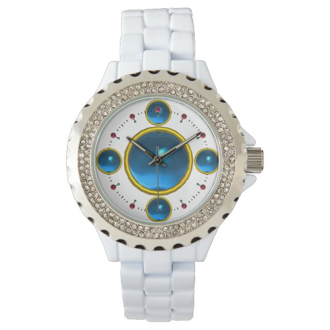 Reloj De Pulsera Zafiro azul dorado DIGITAL GEM STONE (Anverso)
