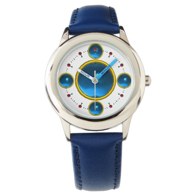 Reloj De Pulsera Zafiro azul dorado DIGITAL GEM STONE (Anverso)