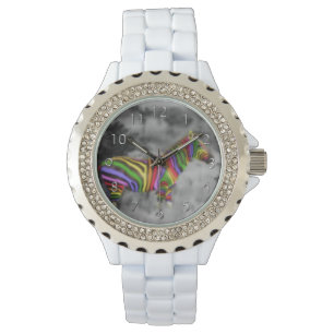 Reloj De Pulsera Zebra arcoiris