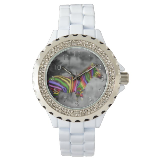 Reloj De Pulsera Zebra arcoiris (Anverso)