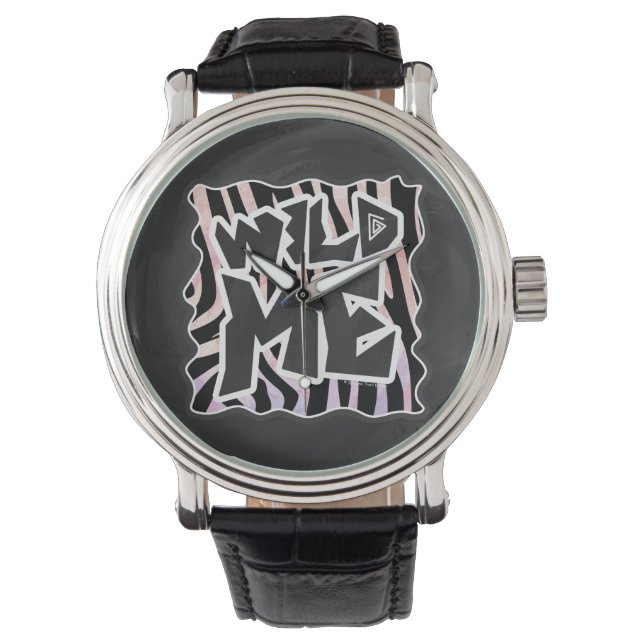 Reloj De Pulsera Zebra negra y rosa salvaje de mí (Anverso)