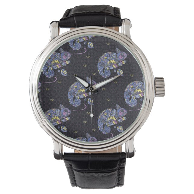 Reloj De Pulsera Zentangle Lizard (Anverso)