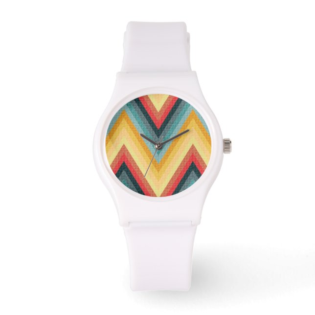Reloj De Pulsera Zig Zag Fondo rayado 2 (Anverso)