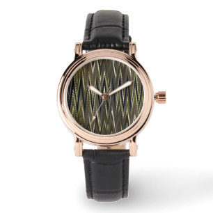 Reloj De Pulsera Zig Zag Wave Olive Design Watch