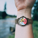 Reloj De Pulsera Zinnia Butterfly Nature eWatch<br><div class="desc">Mariposa en zinnia, reloj de pulsera inspirado en la naturaleza. El fondo azul del cielo y la mariposa de cola tragada comiendo de una flor de zinnia roja brillante es la imagen con un lugar para su primer nombre inicial. Se muestra con una banda negra o elige entre los muchos...</div>