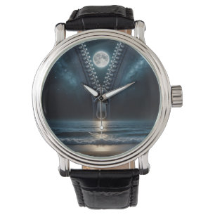 Reloj De Pulsera Zipper Descomprimiendo La Luz De La Luna