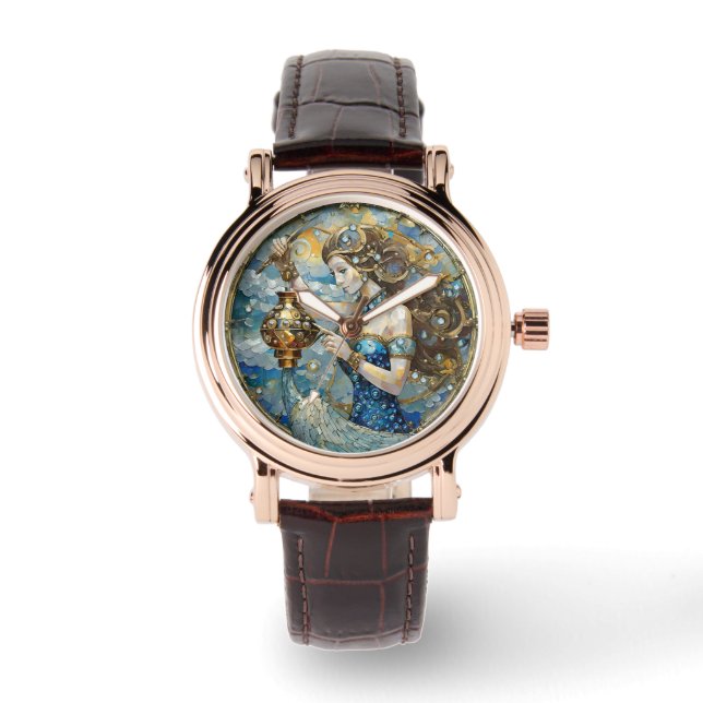Reloj De Pulsera Zodiac - Aquarius El Aguador (Anverso)