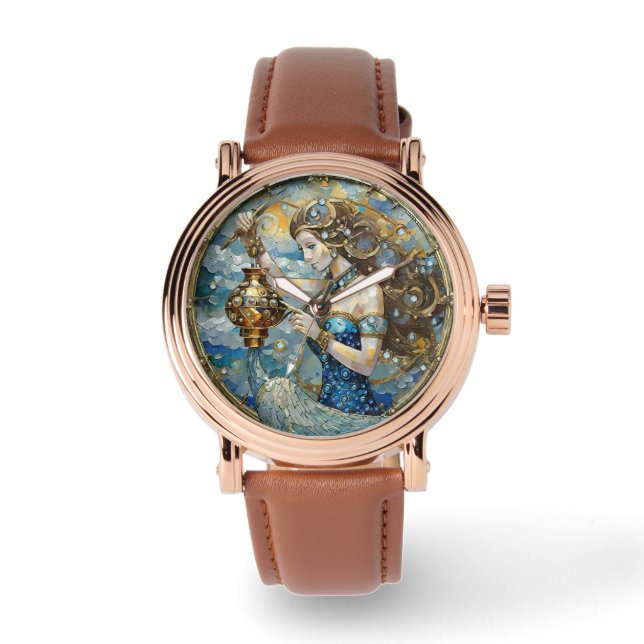 Reloj De Pulsera Zodiac - Aquarius El Aguador (Anverso)