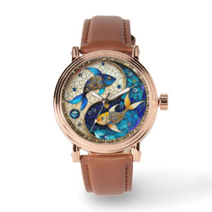 Reloj De Pulsera Zodiac - Pisces Fish Yin y Yang