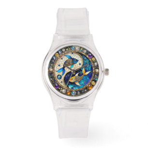 Reloj De Pulsera Zodiac - Pisces Fish Yin y Yang