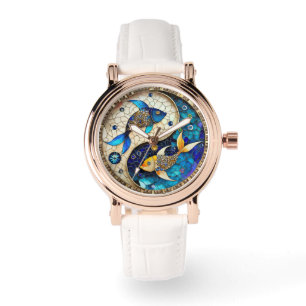 Reloj De Pulsera Zodiac - Pisces Fish Yin y Yang