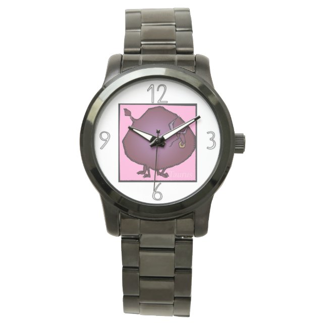 Reloj De Pulsera Zodiac Rótulos Taurus Birthday Watch (Anverso)