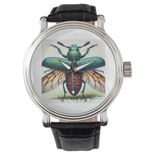 Reloj De Pulsera Zographus beetle 130924IREF207 - Watercolor (Anverso)