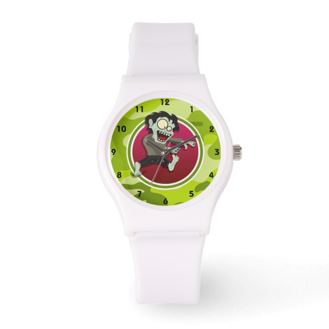 Reloj De Pulsera Zombie; camo verde brillante, camuflaje (Anverso)