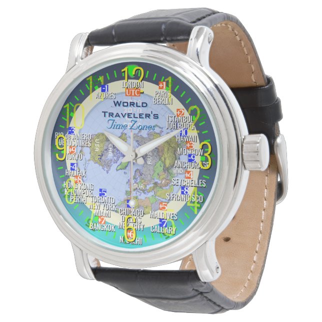 Reloj De Pulsera Zonas horarias de los viajeros del mundo de la UTC (Angular)