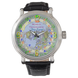Reloj De Pulsera Zonas horarias de viajeros del mundo