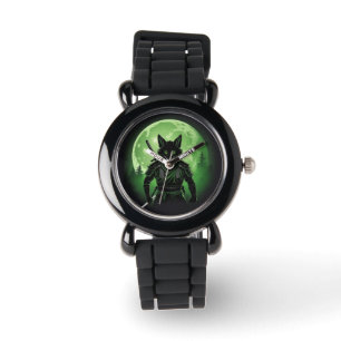 Reloj De Pulsera Zorro negro de silueta