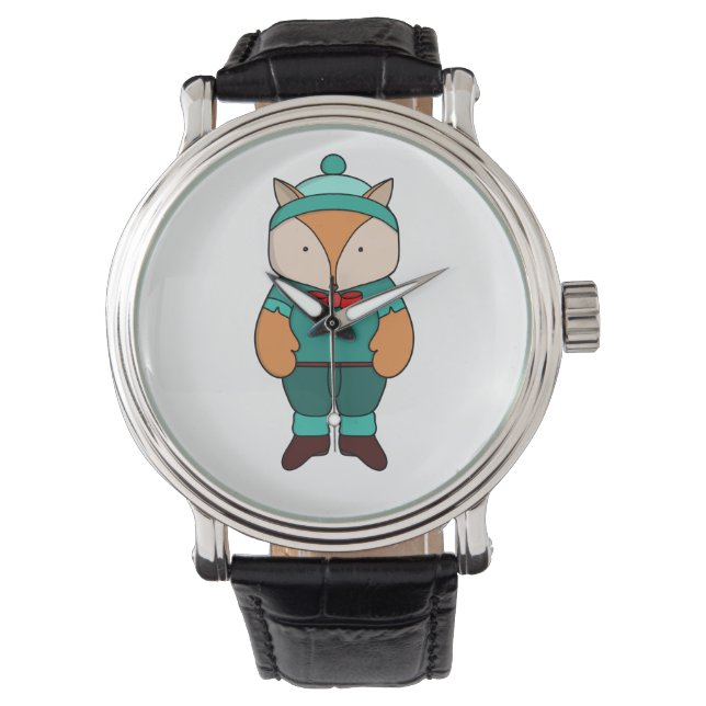 Reloj De Pulsera Zorro verde lindo (Anverso)