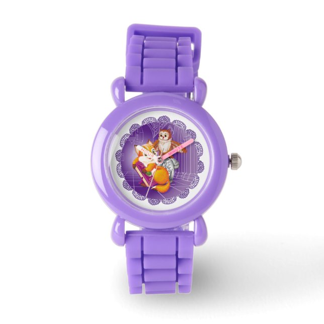 Reloj De Pulsera zorro y búho (Anverso)