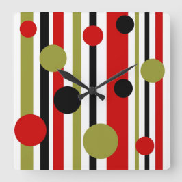 Reloj de puntas y rayas retro funky