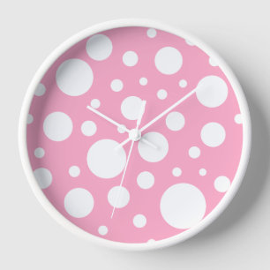 Reloj de puntos rosados