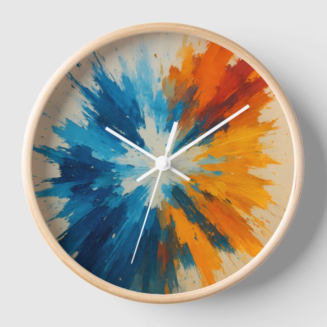 Reloj de ráfagas de color - Tiempo de arte abstrac (Anverso)