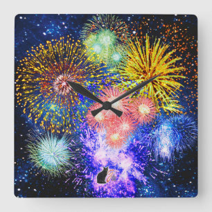Reloj de ráfagas de fuegos artificiales