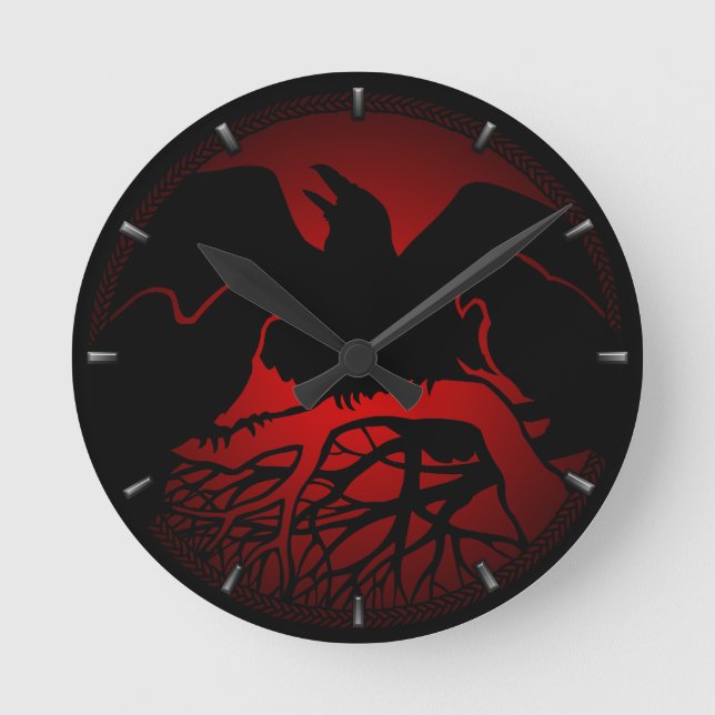 Reloj de Raven Reloj de arte nativo Raven Clocks & (Anverso)