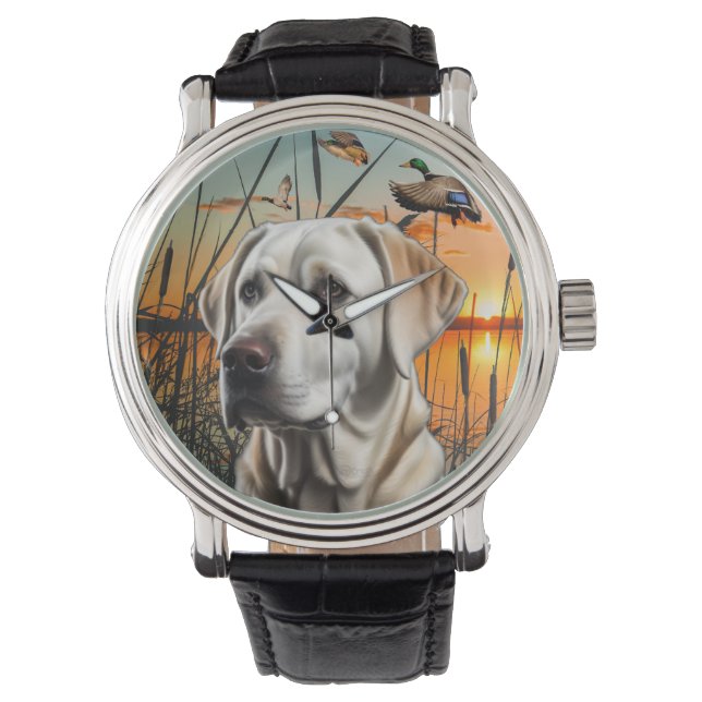 Reloj de recuperación de labradores blancos, cacer (Anverso)