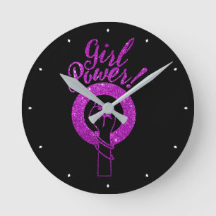 Reloj de redondeo de alimentación de Chica púrpura
