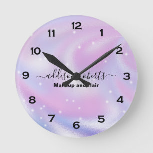 Reloj de redondeo holográfico glamoroso