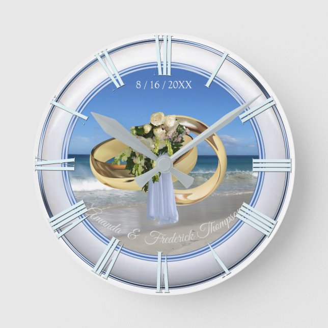 Reloj de regalo de boda de playa (Anverso)