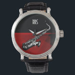 Reloj de regalo de monograma personalizado de saxo<br><div class="desc">Para personalizar/personalizar con las iniciales/el nombre del destinatario,  elija el tipo de letra ideal,  el color del tipo de letra o elimínelo si no es necesario. Disponible en muchos estilos y colores diferentes.</div>