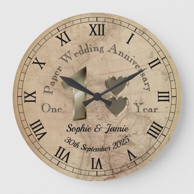 Reloj de regalo de primer aniversario Boda persona (Anverso)