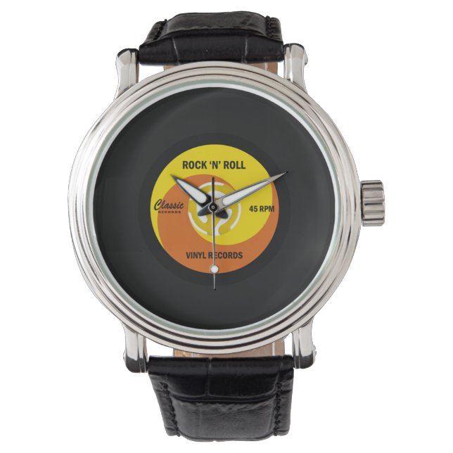 Reloj de registro de vinilo clásico de 45 RPM (Anverso)
