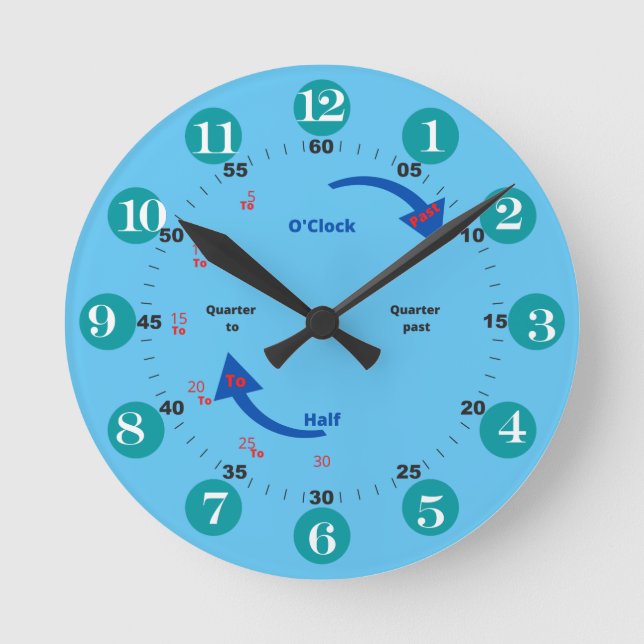 Reloj de ronda de aprendizaje del tiempo de los ni (Anverso)