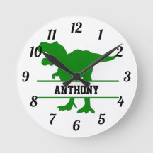 Reloj de ronda de dinosaurios personalizado
