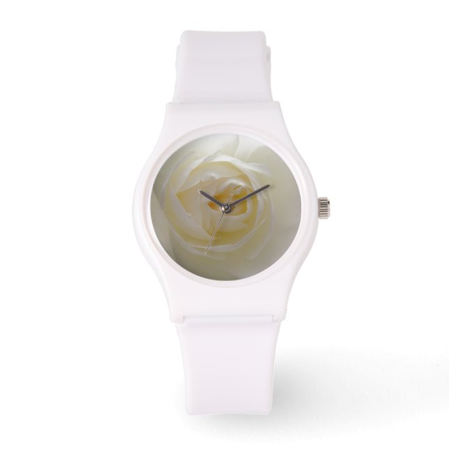 Reloj de rosa blanco Relojes de muñeca románticos  (Anverso)