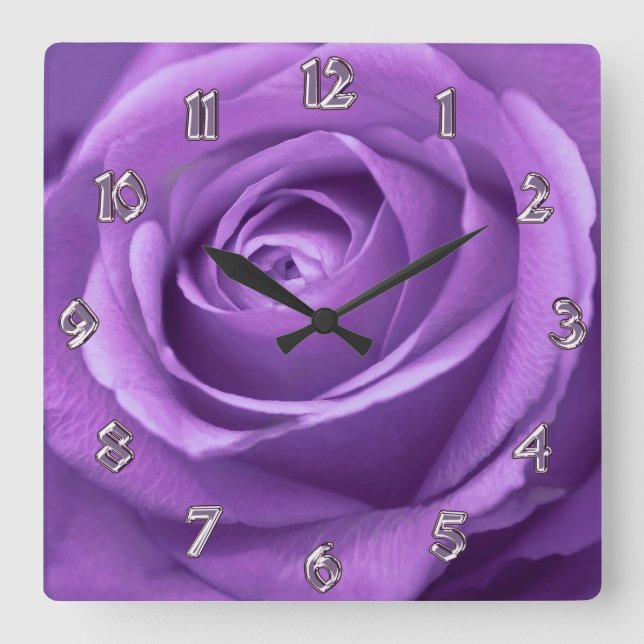 Reloj de Rosa morado y lavanda (Anverso)