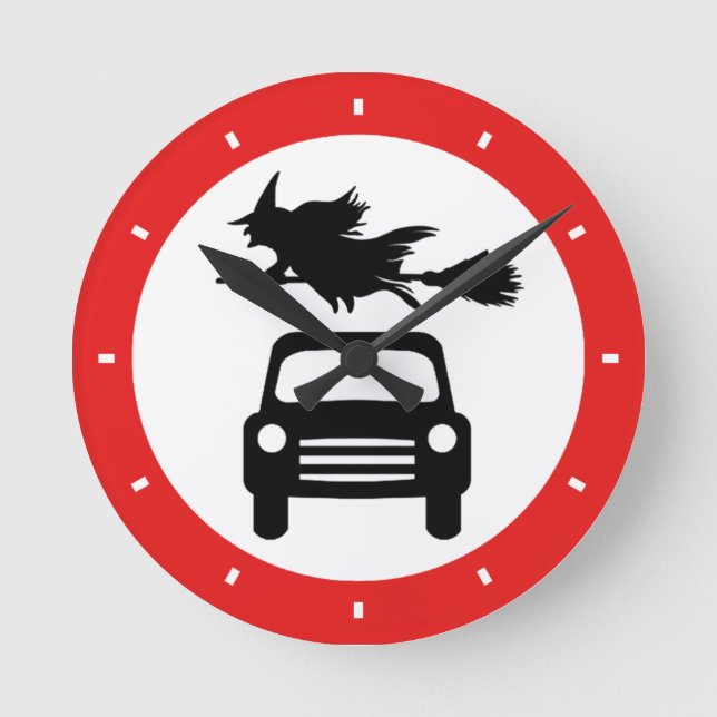 Reloj de Rótulo de carretera de brujas voladoras (Anverso)