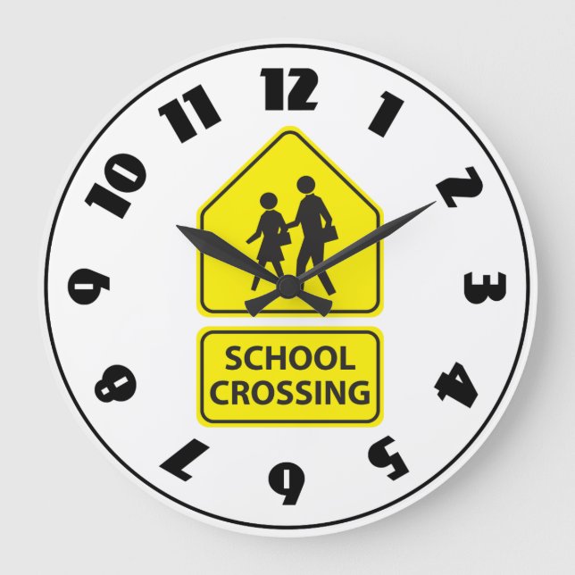Reloj de Rótulo de cruce escolar (Anverso)