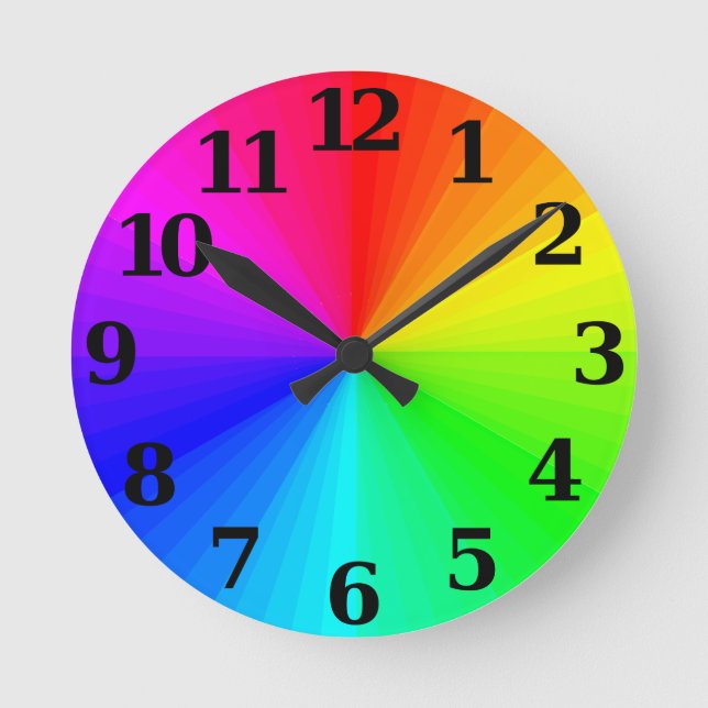 Reloj de rueda de color - Números grandes (Anverso)
