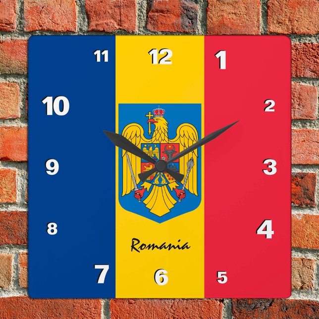 Reloj de Rumania, hogar patriótico, bandera rumana (Subido por el creador)