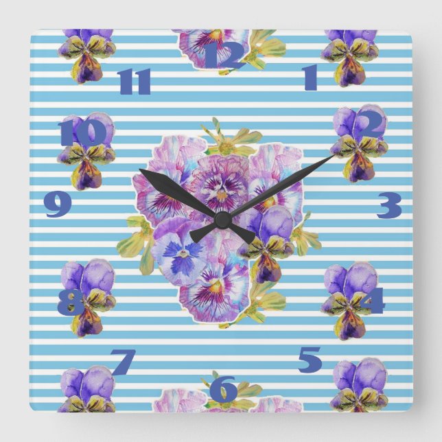 Reloj de sala de señoras con rosas teñidas de azul (Anverso)